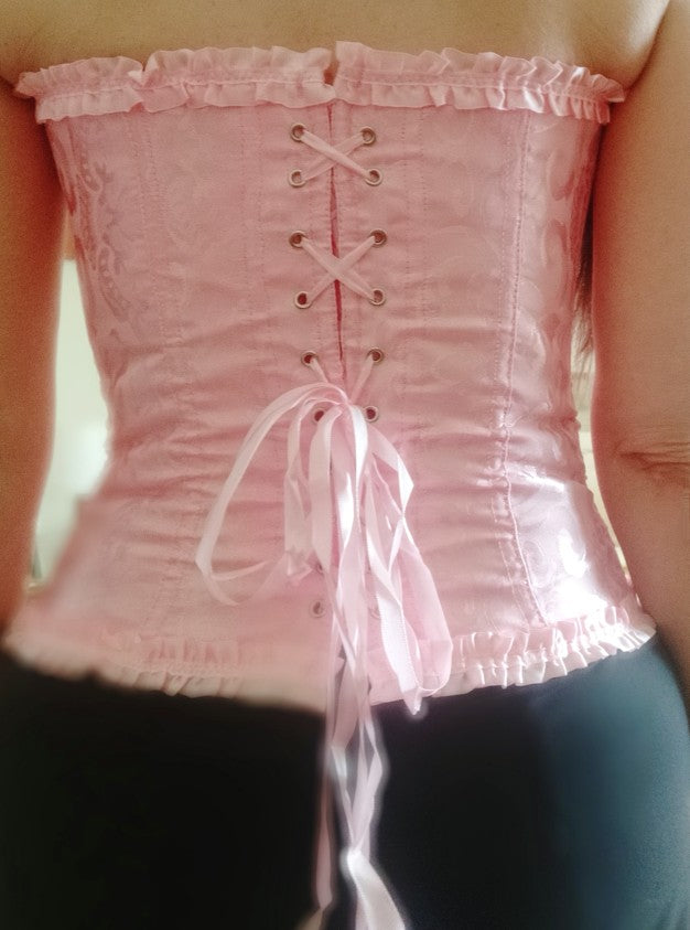 🌸✨ Corset Victoriano Rosado con Broches ✨🌸